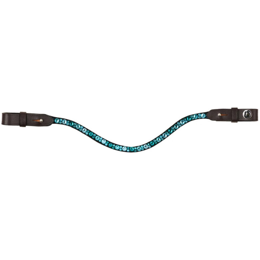 2026 Dublin Ombre Diamante Browband 1031541 - Aqua / Brown